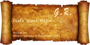 Gyügyei Rita névjegykártya