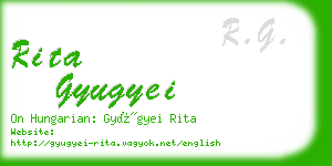 rita gyugyei business card